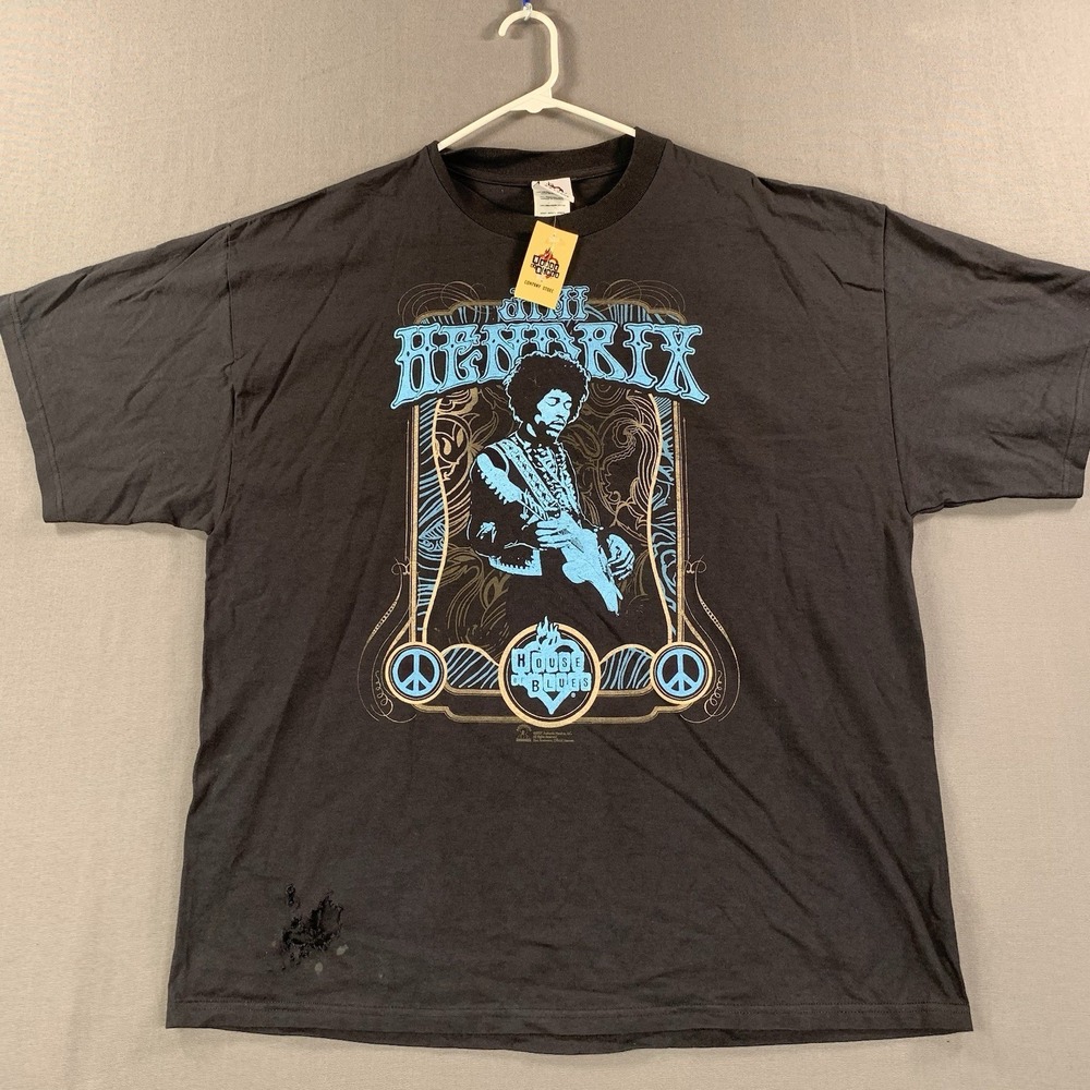 New‎ Jimi Hendrix House Of Blues 2007 Short Sleeve 2XL Double Stitch Black *HOLE
